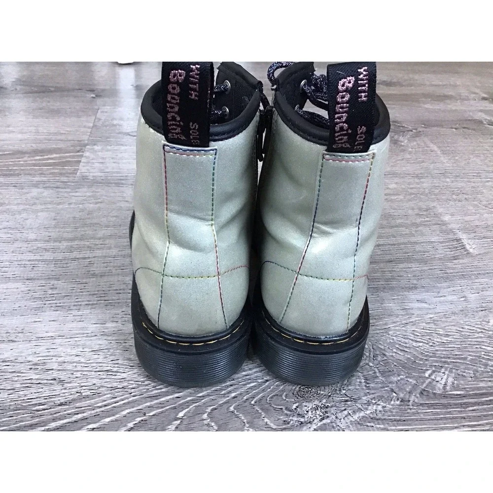 Dr Martens 1460 J Pooch Womens 5 / Youth 4 Pearl Glitter Side Zip Ankle Boots